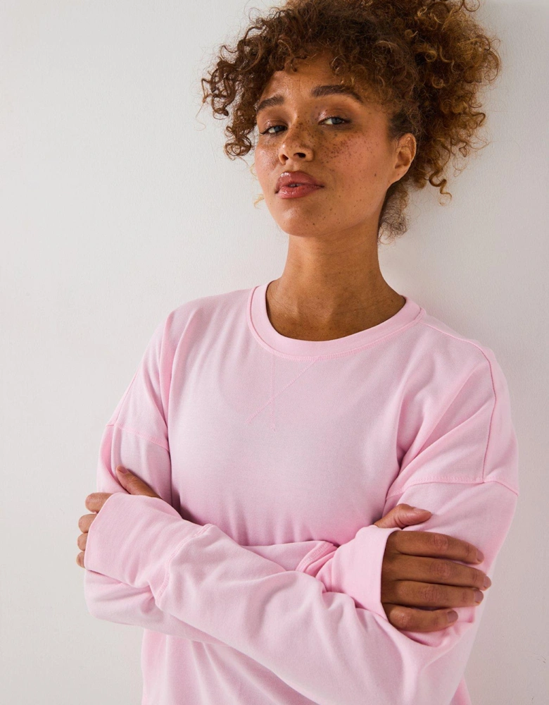 Womens Training After Class Longline Sweatshirt - Pink