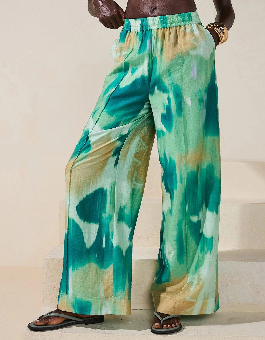 High Rise Wide Leg Trouser - Multi, 2 of 1