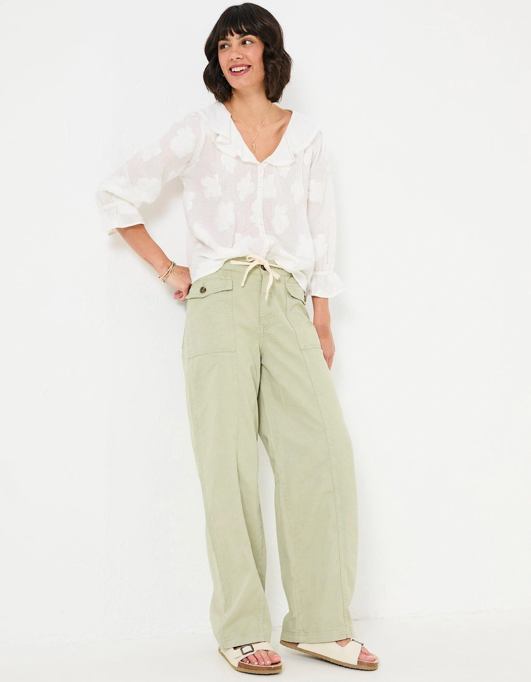 Henrietta Wide Leg Trouser - Green, 2 of 1