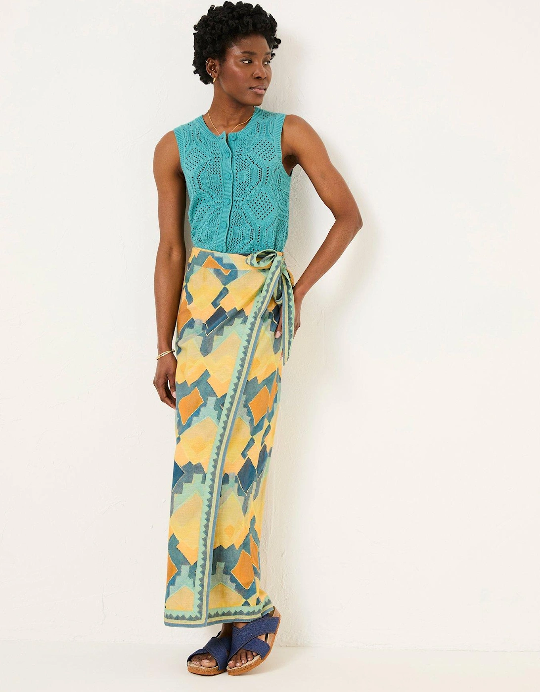 Wrap Water Print Skirt - Multi, 2 of 1