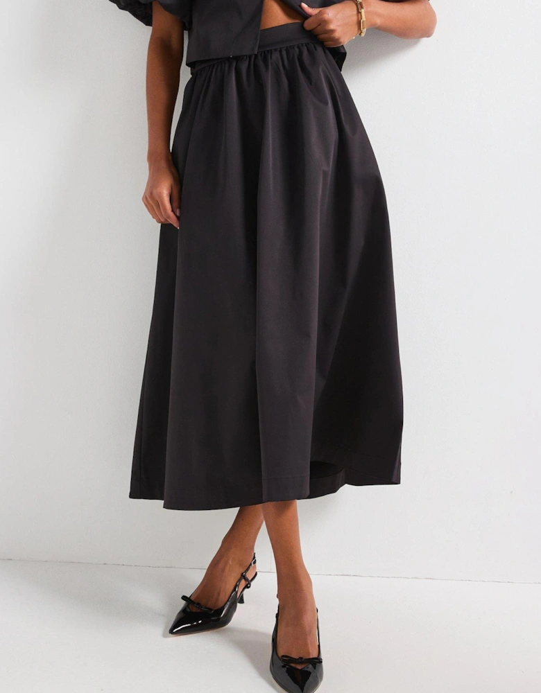 High Rise Midi Skirt - Grey