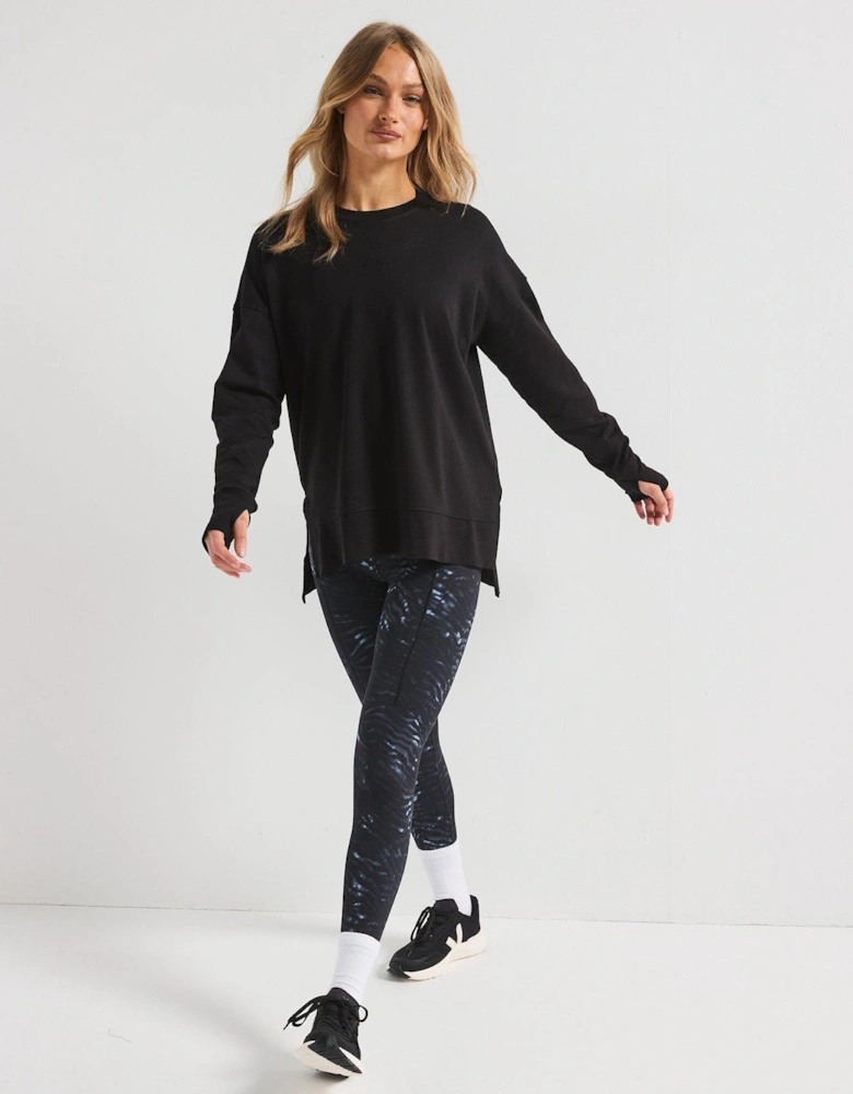 Womens Training After Class Longline Sweatshirt - Black
