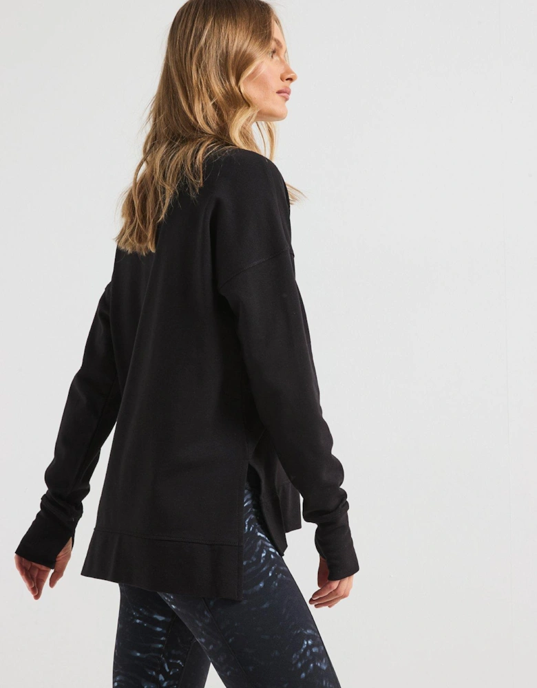 Womens Training After Class Longline Sweatshirt - Black