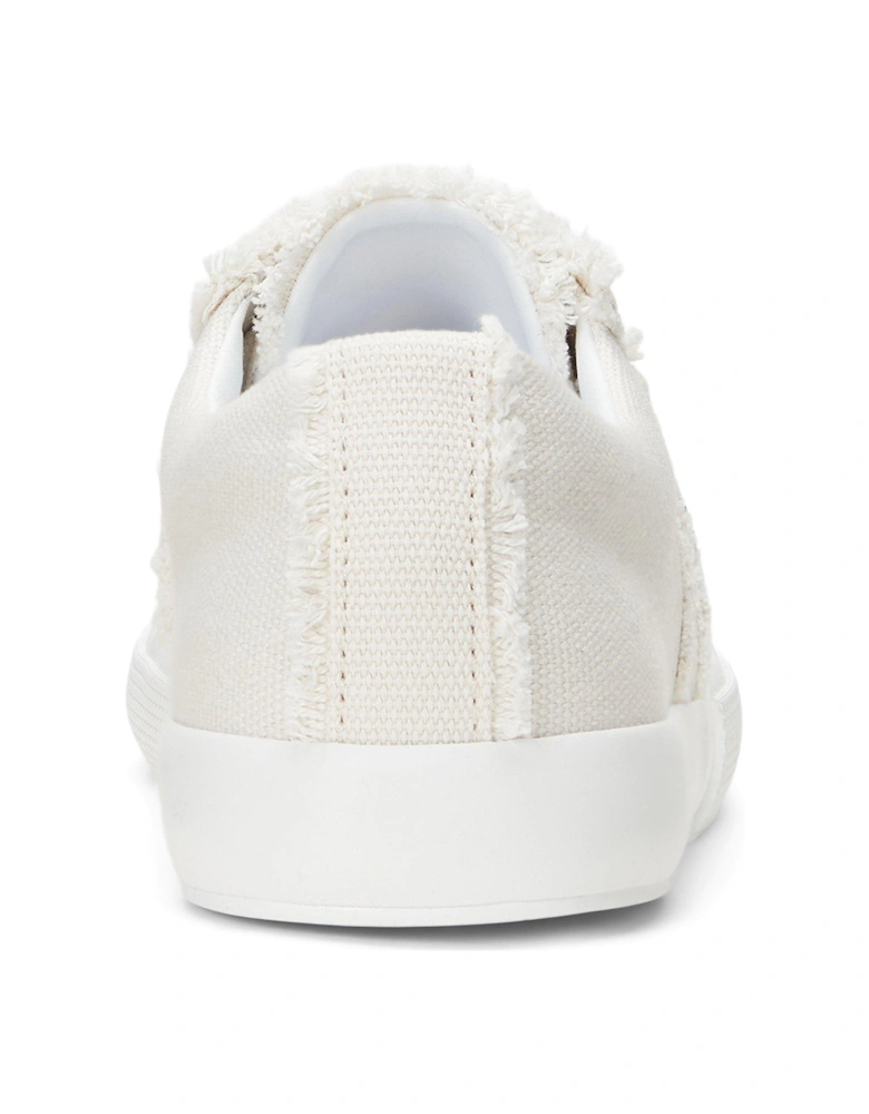 Janson Frayed Canvas Trainer - White