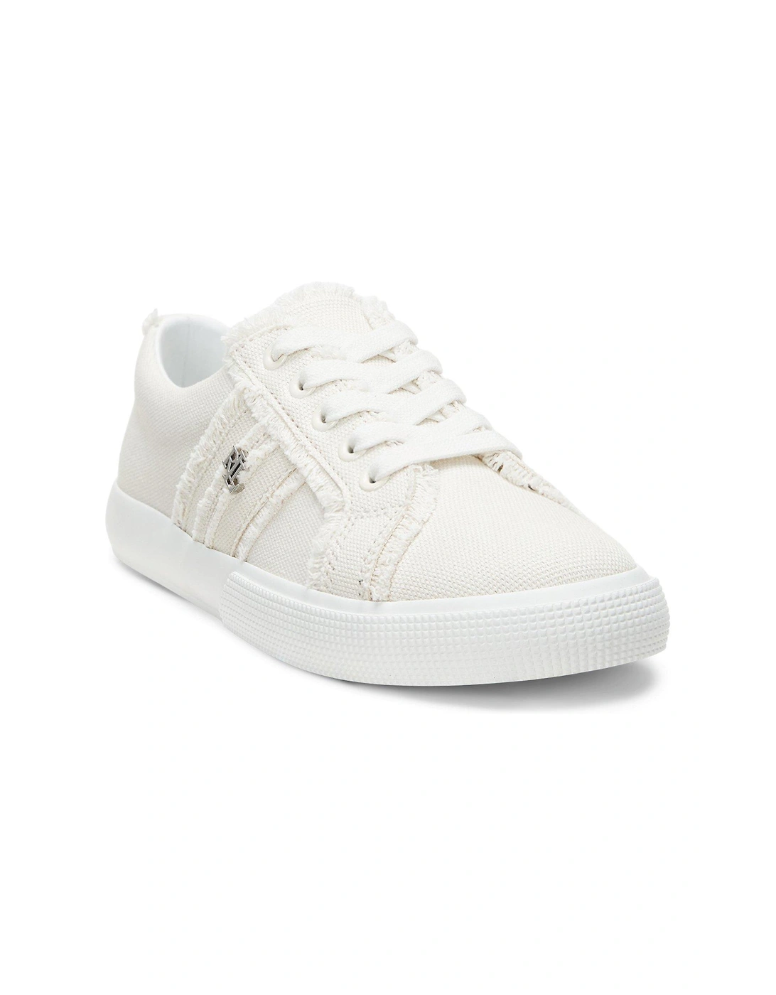 Janson Frayed Canvas Trainer - White