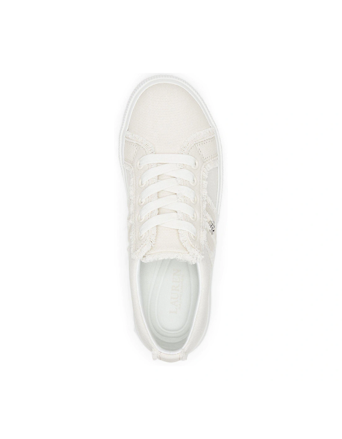 Janson Frayed Canvas Trainer - White