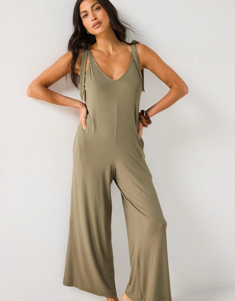 Tie Shoulder Jumpsuit