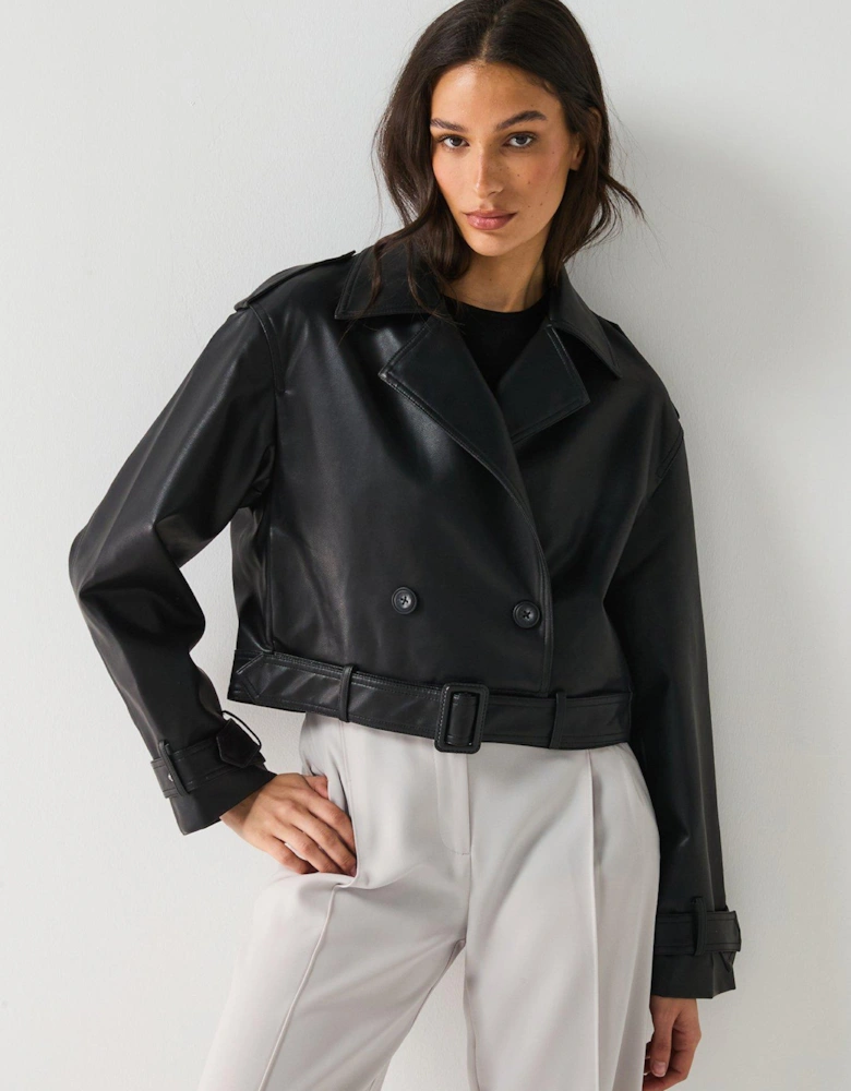 Faux Leather Jacket - Black