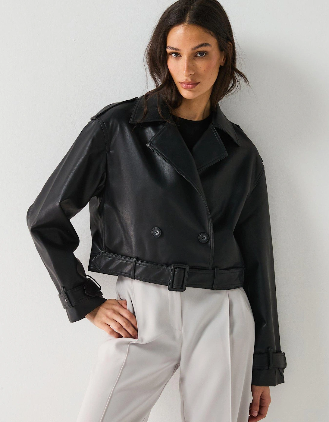 Faux Leather Jacket - Black