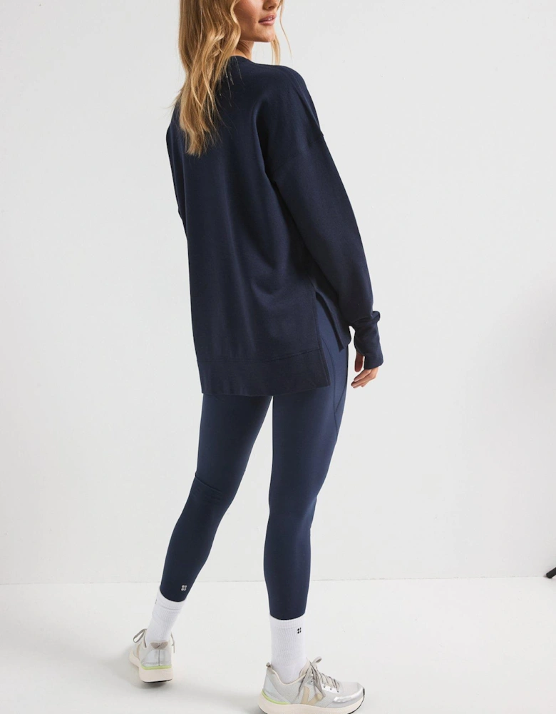 Womens Training After Class Longline Sweatshirt - Navy