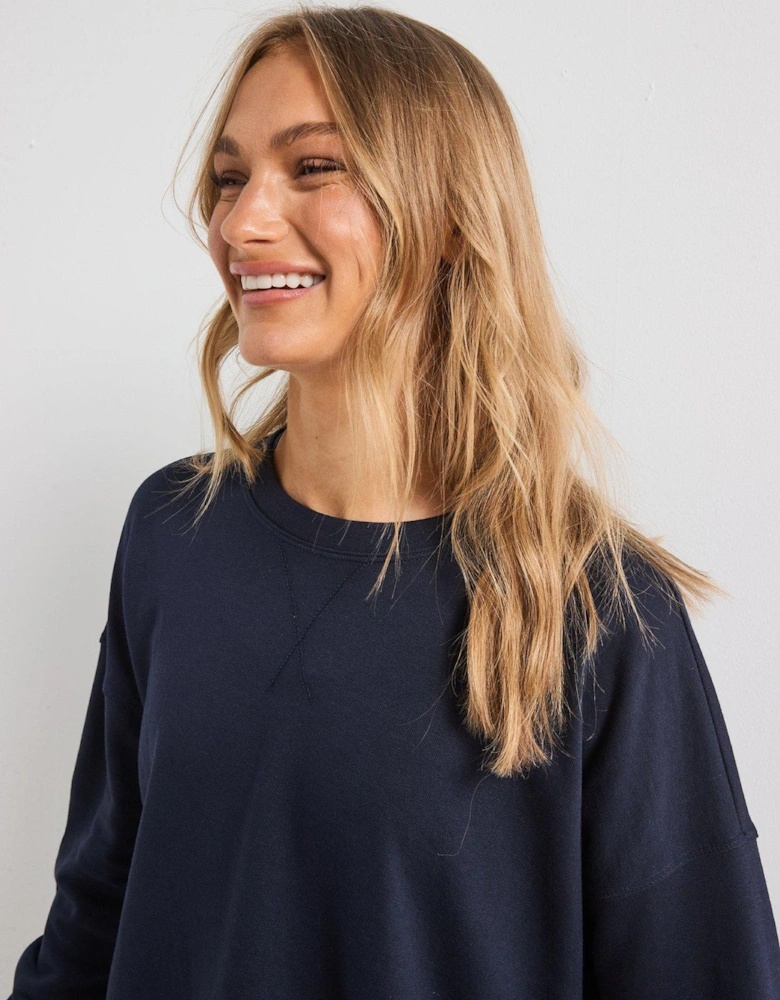 Womens Training After Class Longline Sweatshirt - Navy