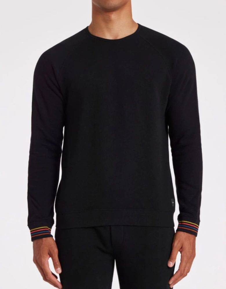 Long Sleeve Artist Rib Sweat Shirt, Black