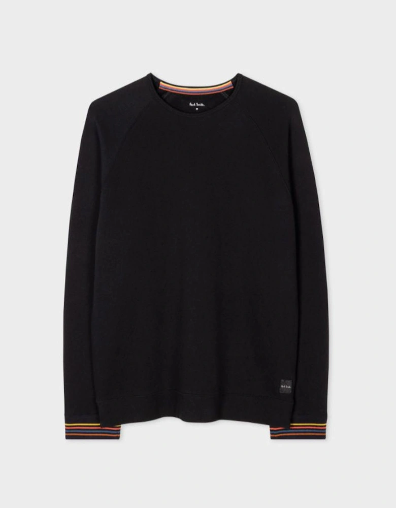 Long Sleeve Artist Rib Sweat Shirt, Black