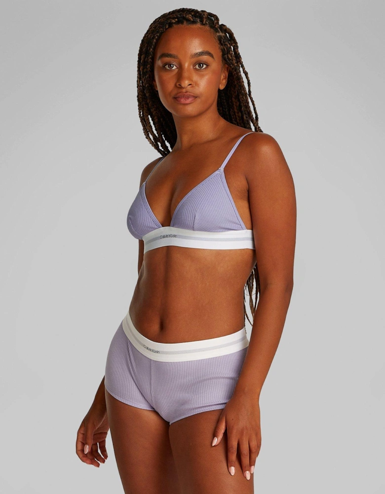 Modal Rib Unlined Triangle Bralette - Purple