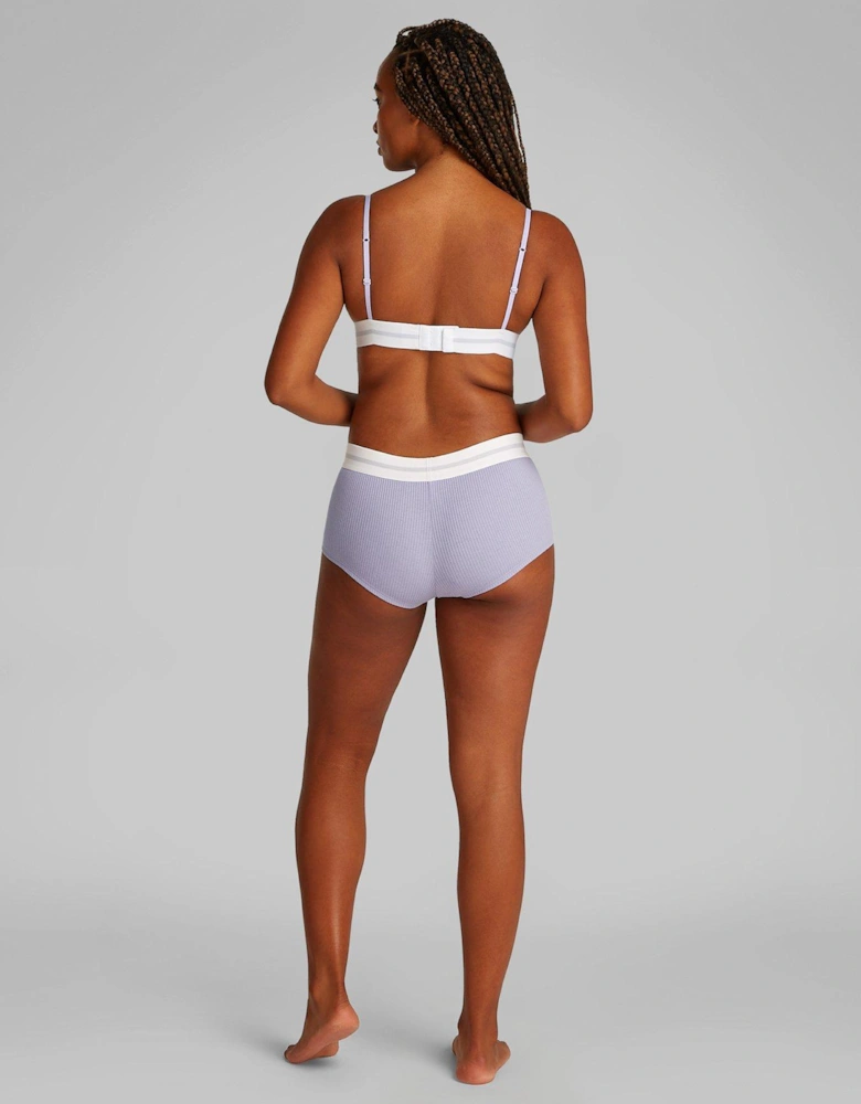 Modal Rib Unlined Triangle Bralette - Purple