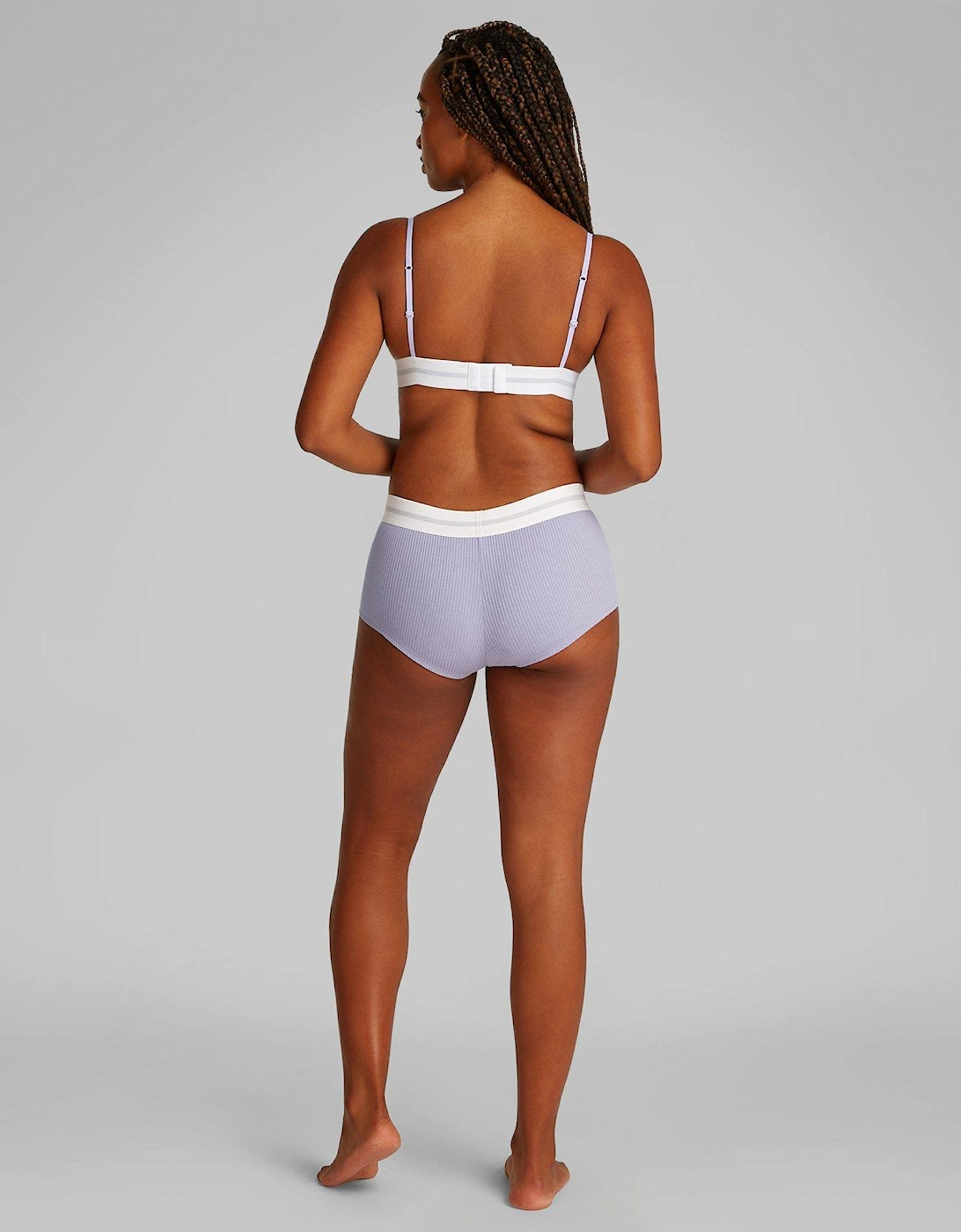 Modal Rib Unlined Triangle Bralette - Purple