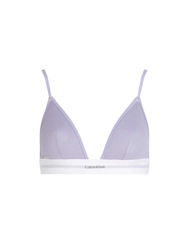 Modal Rib Unlined Triangle Bralette - Purple