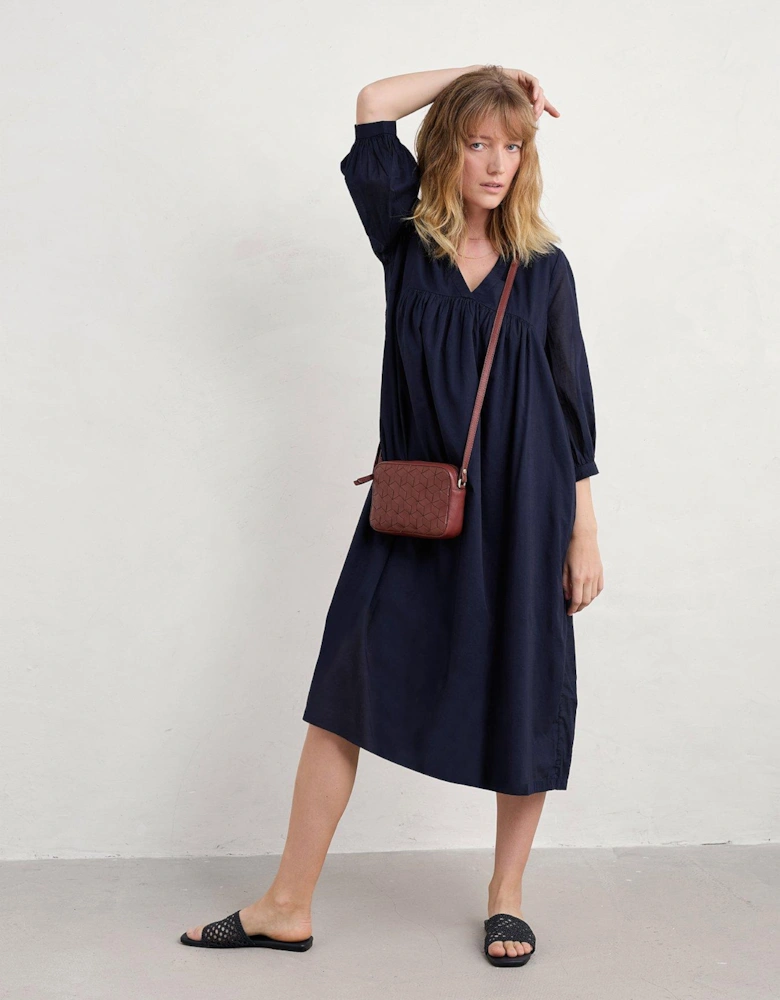 Earth Colours Dress - Navy