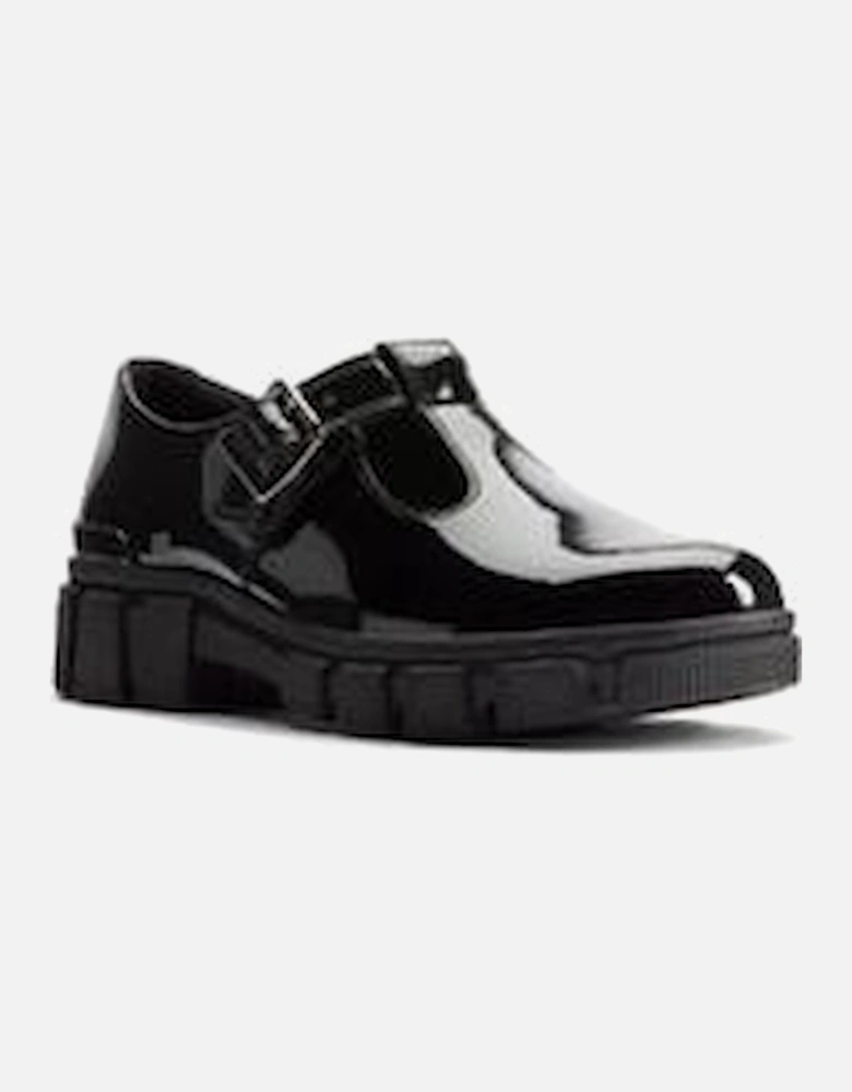 Evyn Bar Kids Black Patent school shoe