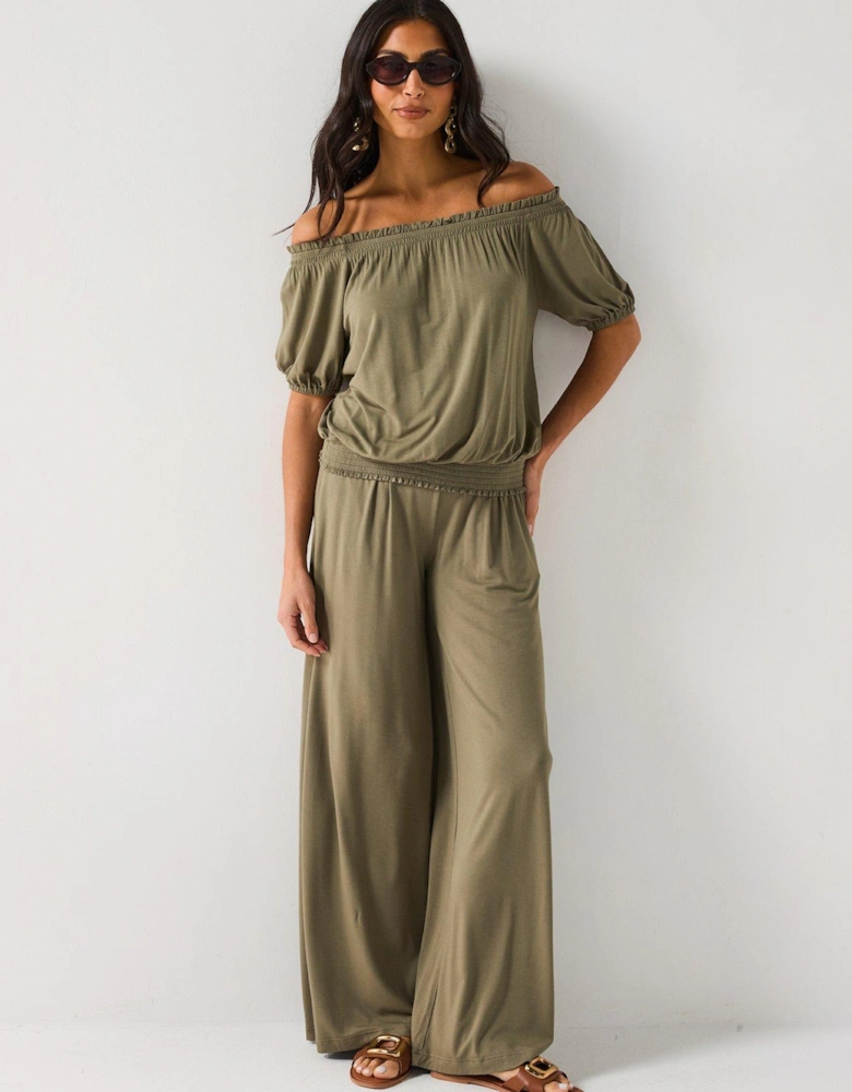 High Waisted Wide Leg Trouser