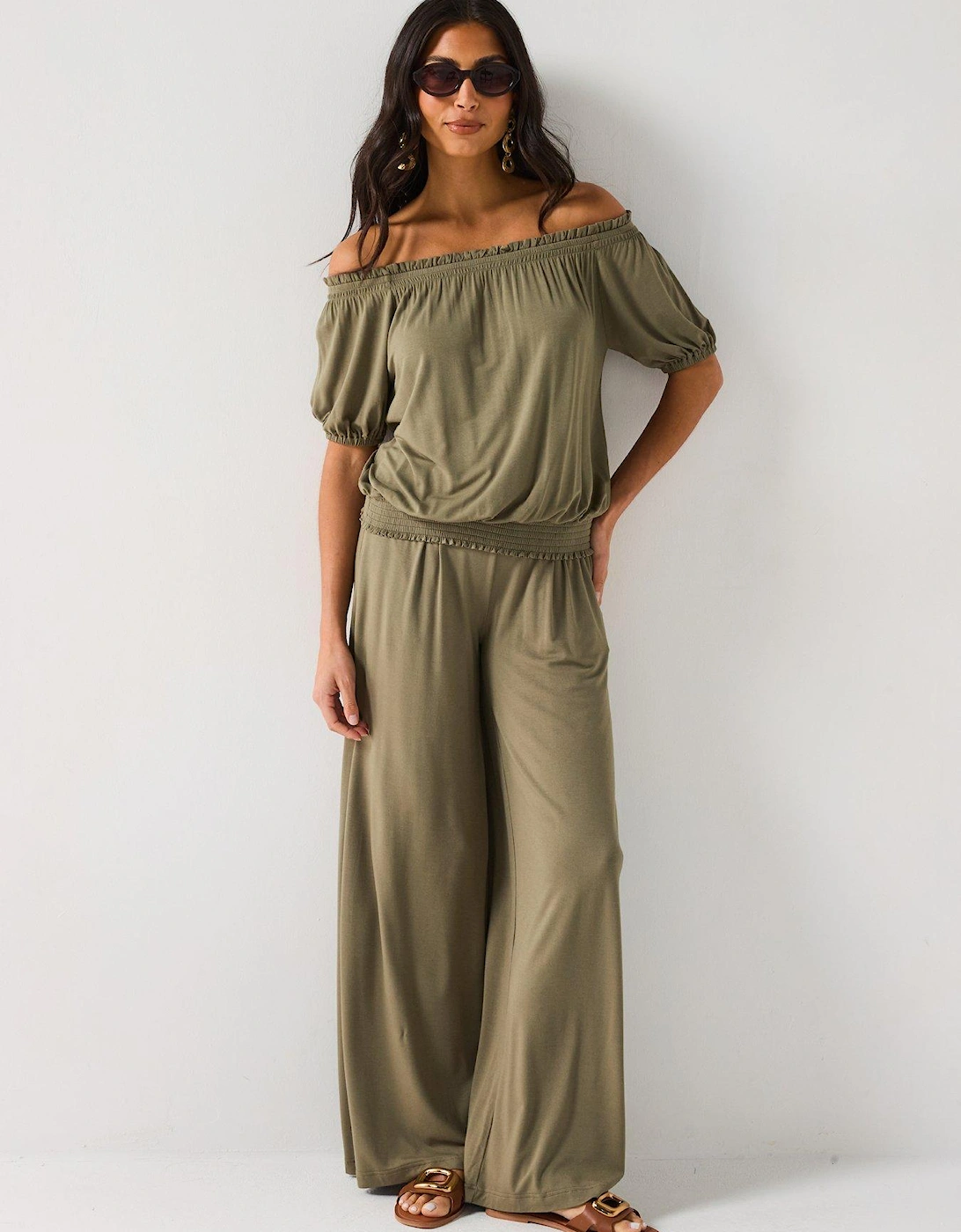 High Waisted Wide Leg Trouser