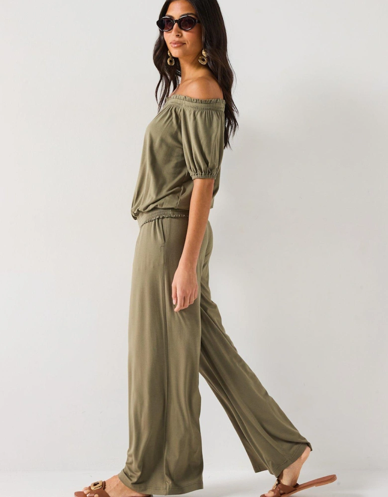 High Waisted Wide Leg Trouser