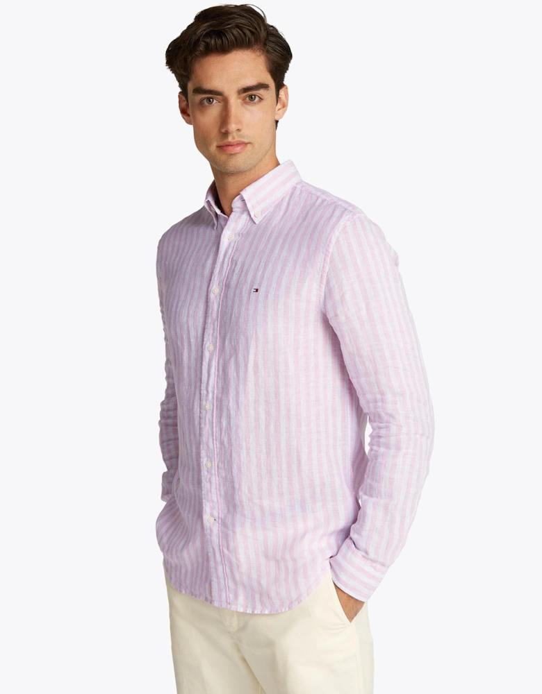 Lined Essential Long Sleeve Striped Mens Shirt