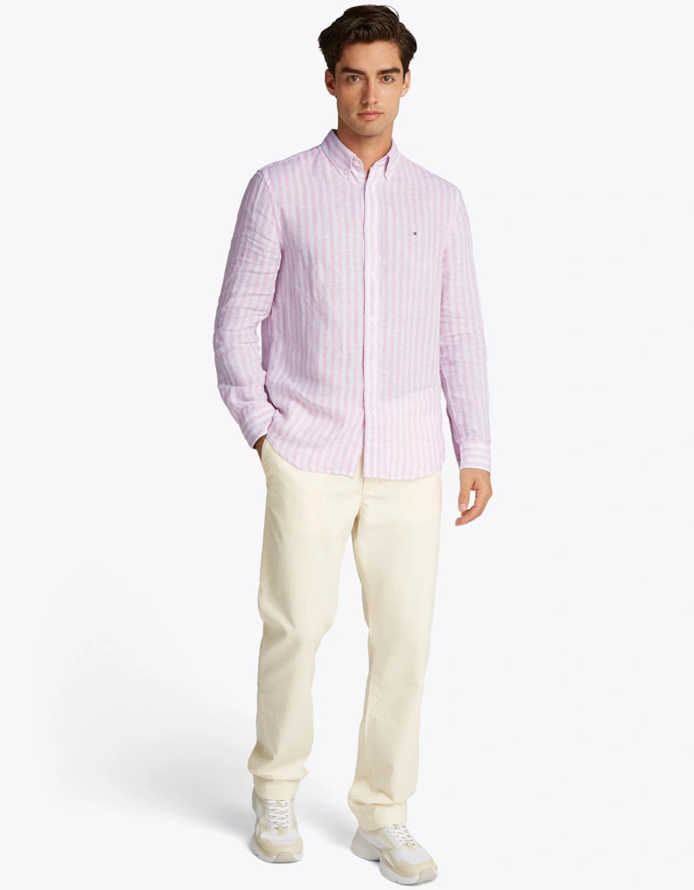 Lined Essential Long Sleeve Striped Mens Shirt