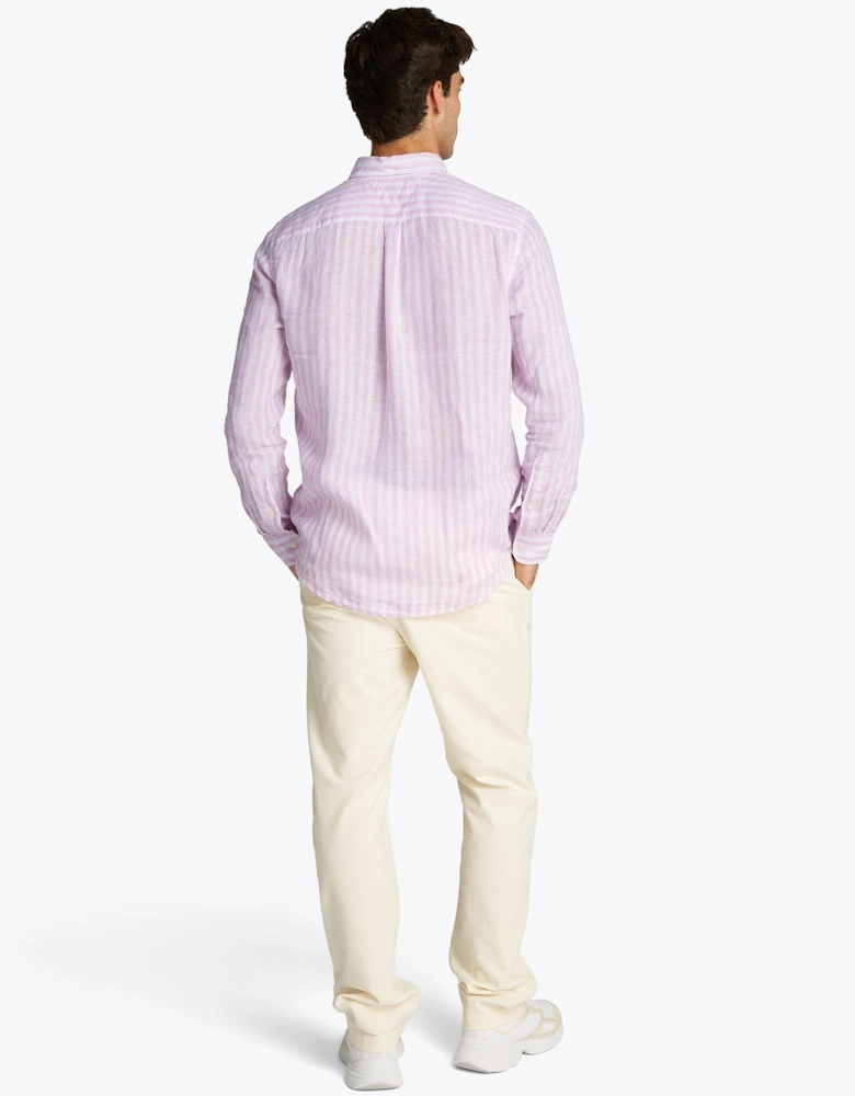 Lined Essential Long Sleeve Striped Mens Shirt