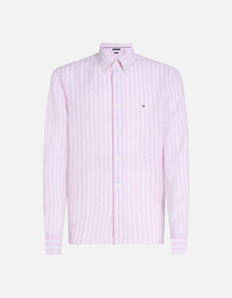 Lined Essential Long Sleeve Striped Mens Shirt