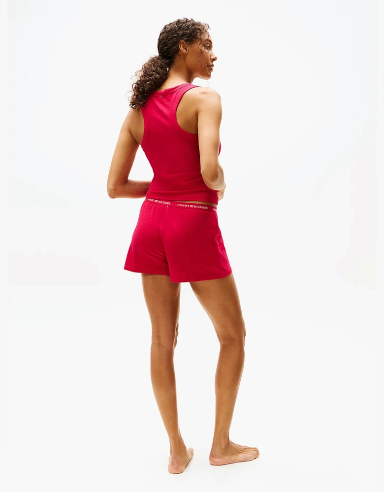 LOGO Womens Racerback Pyjama Set Vivacious Pink