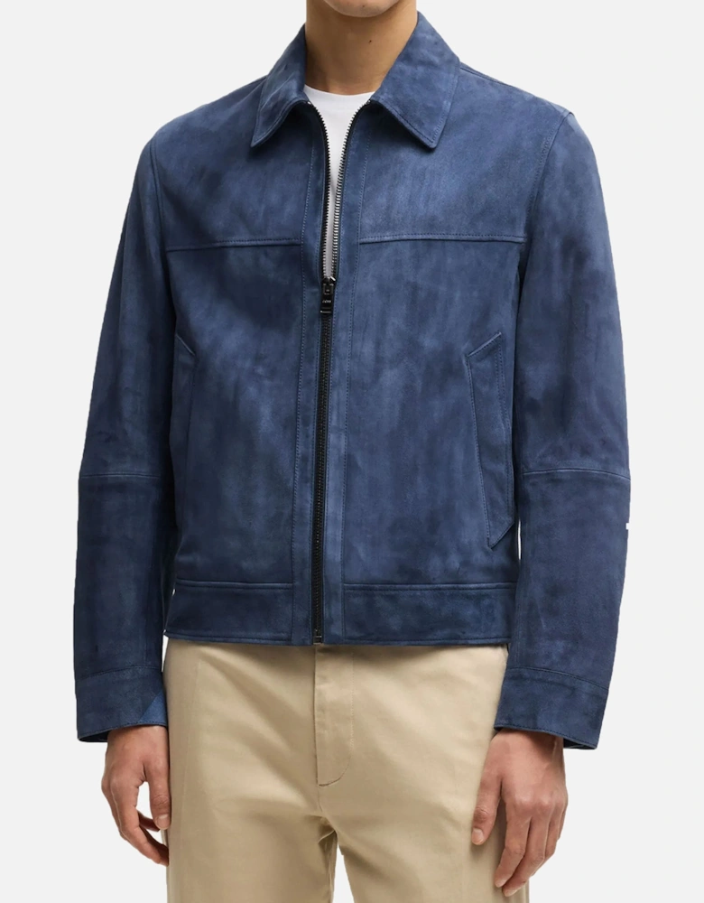 Boss Black H-Malbano 5 Suede Jacket Medium Blue