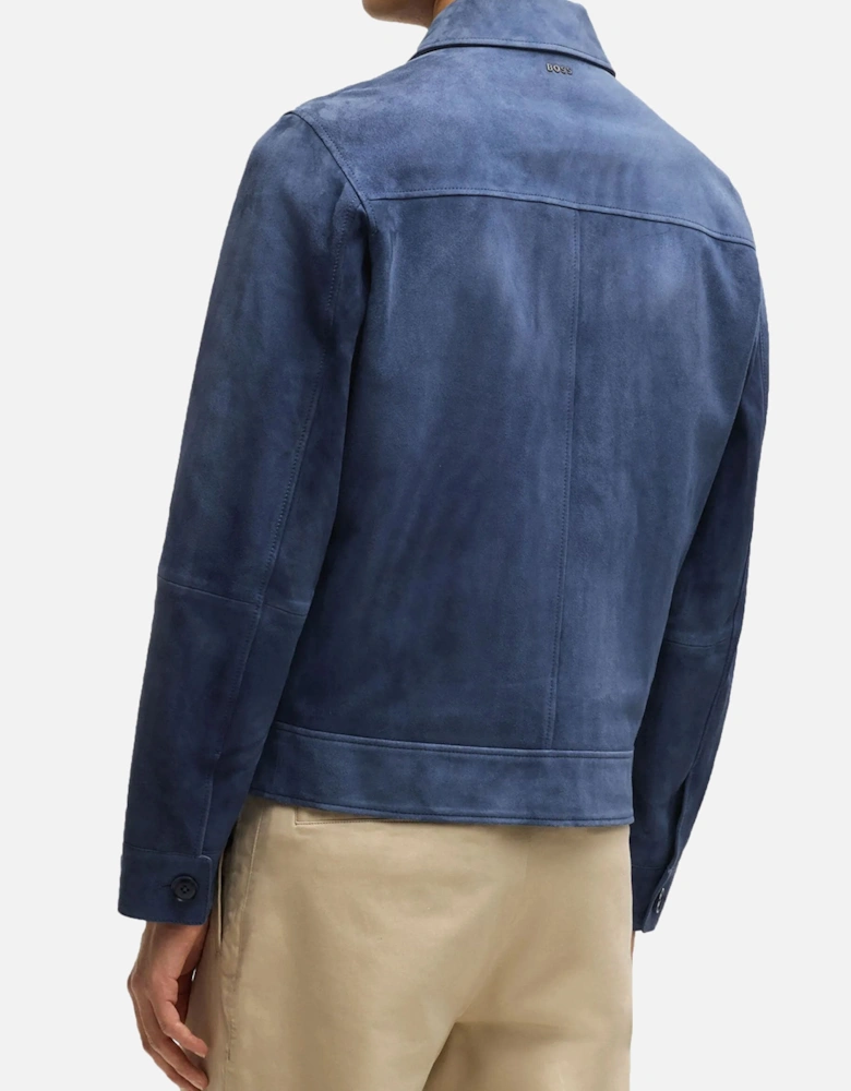 Boss Black H-Malbano 5 Suede Jacket Medium Blue