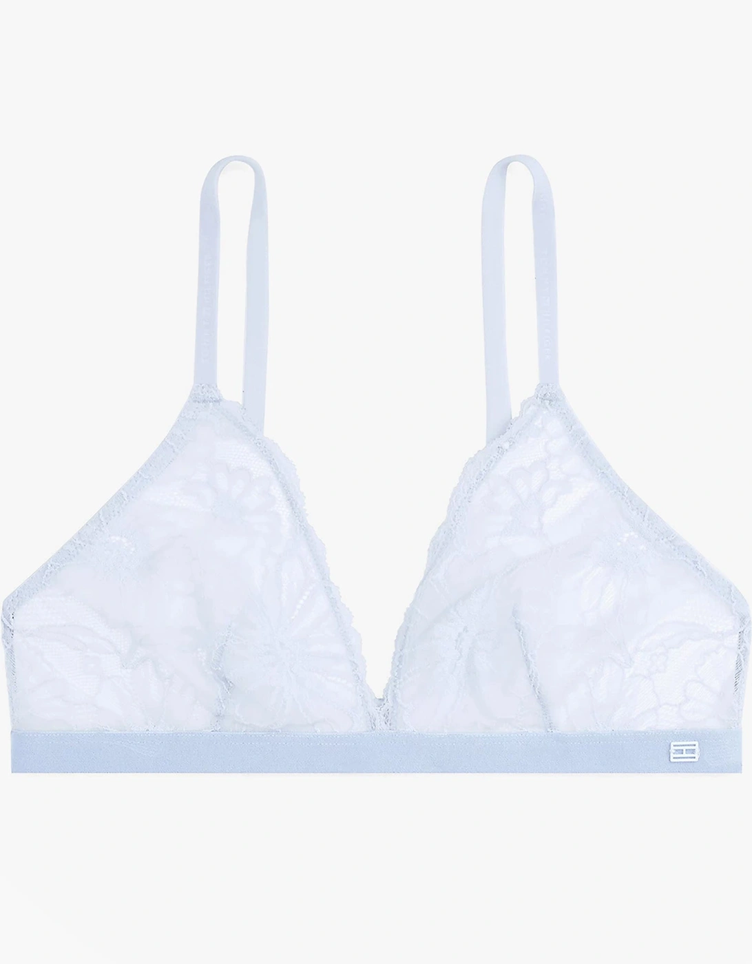 Women's Tommy Hilfiger FLORAL LACE Womens Triangle Bra Sweet Blue - Size: LARGE