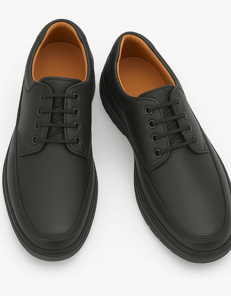 Mens Faux Leather Apron Shoes Black