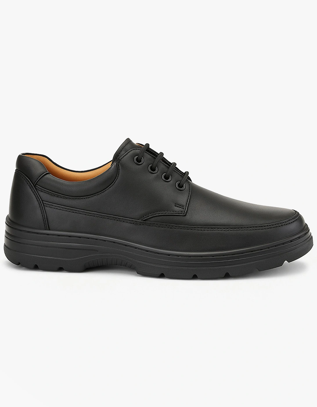 Mens Faux Leather Apron Shoes Black, 5 of 4