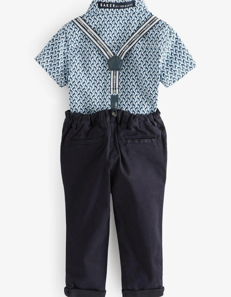 Boys Shirt And Trouser Set - Navy