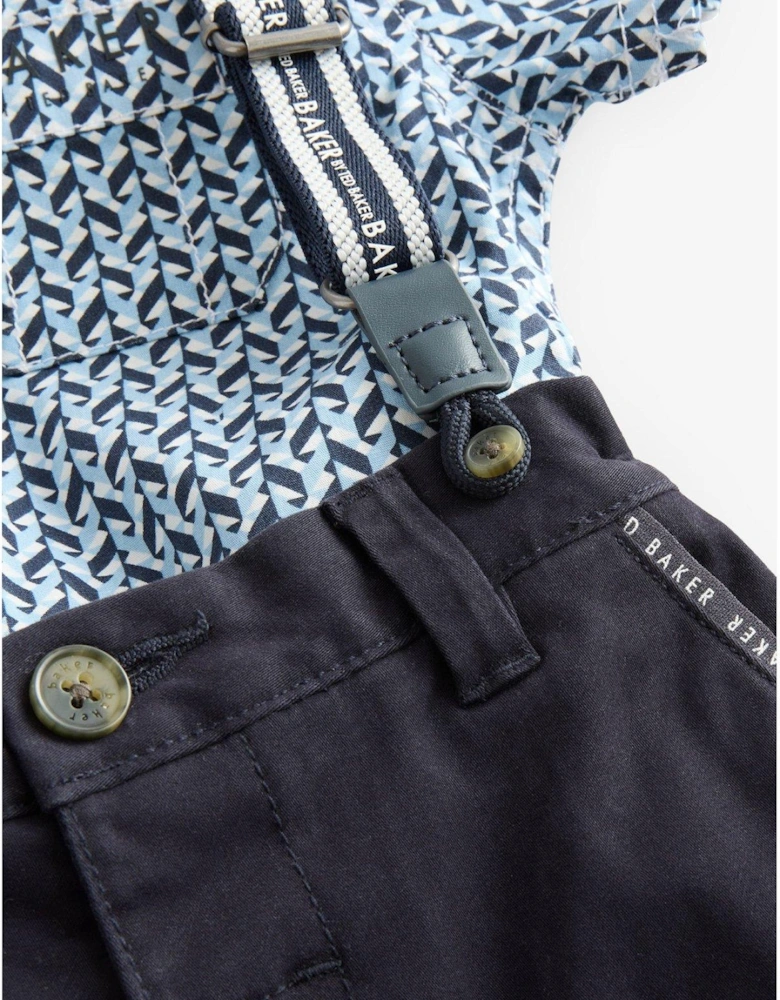 Boys Shirt And Trouser Set - Navy