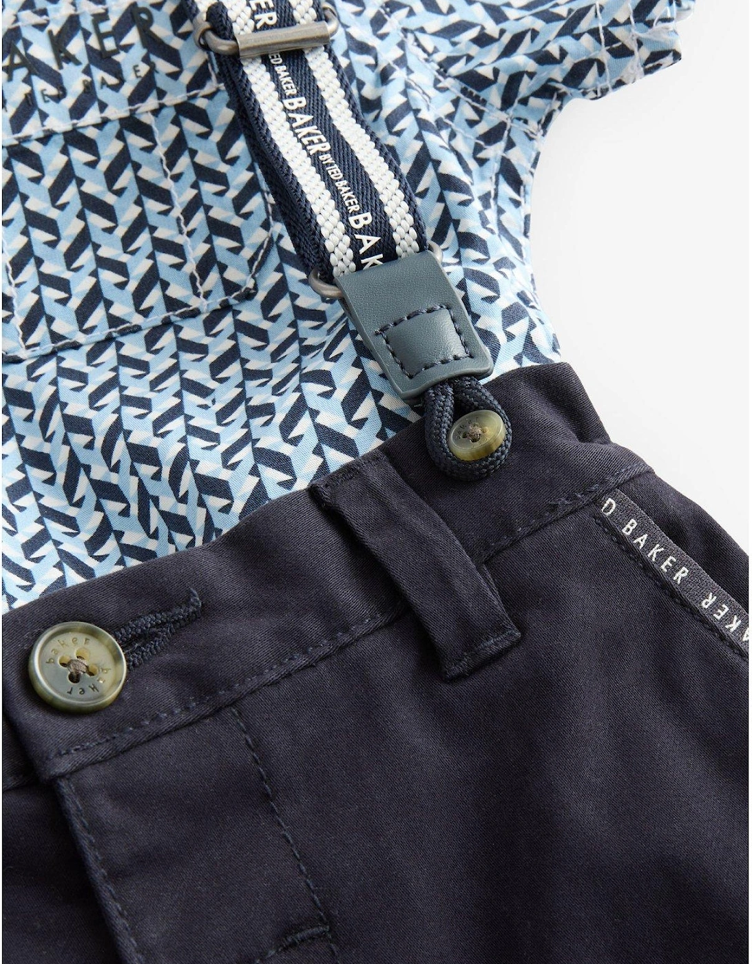 Boys Shirt And Trouser Set - Navy