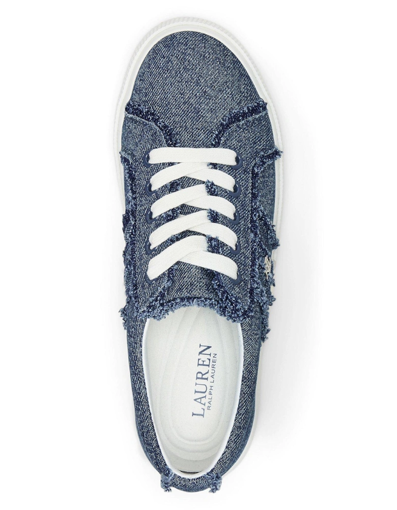 Janson Frayed Denim Trainer - Oxford Blue