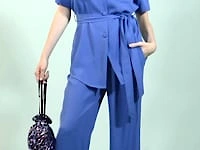 Blue Wide Leg Trousers