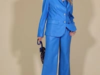 Blue Eco Leather Trousers