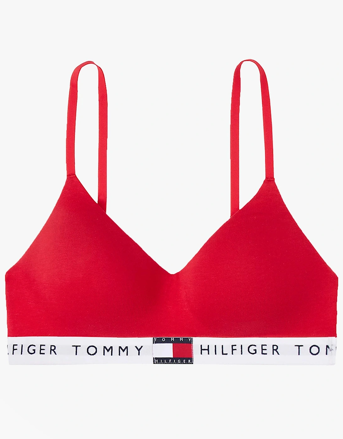 Women's Tommy Hilfiger HERITAGE Womens Padded Push-Up Bralette Primary Red - Size: MEDIUM