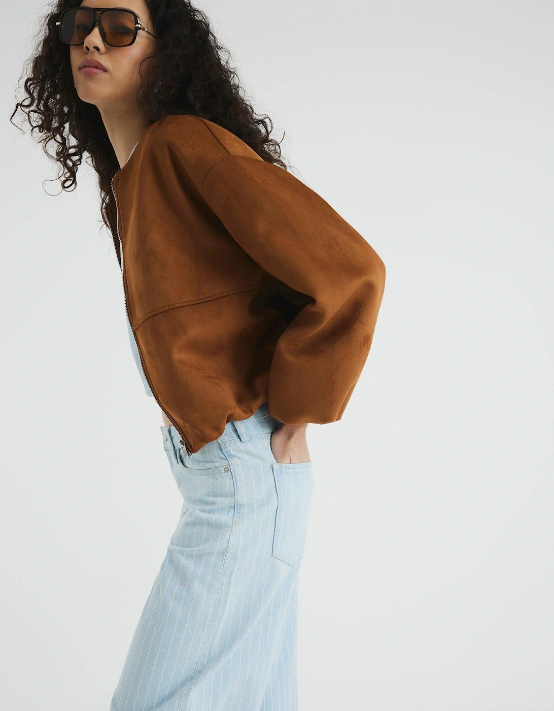 Seamed Barrel Stripe Jeans - Blue