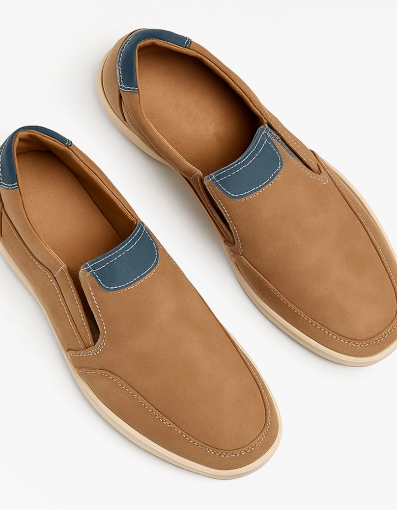 OTIS Mens Casual Slip On Shoes Tan