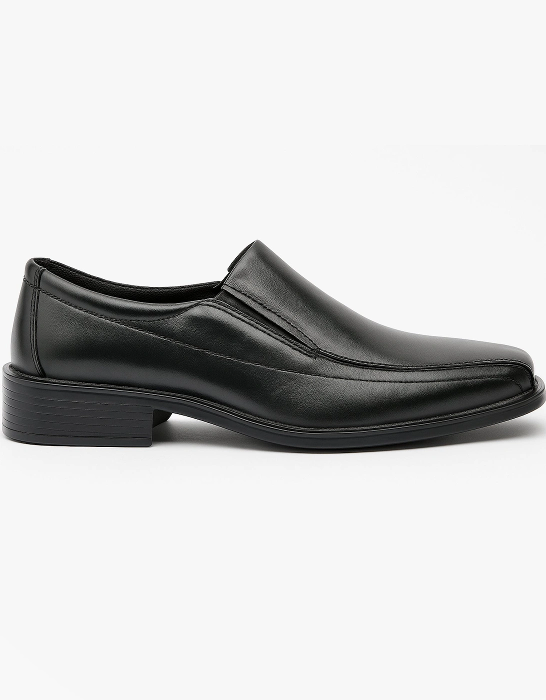 MURRAY Mens Leather Loafer Shoes Black, 5 of 4
