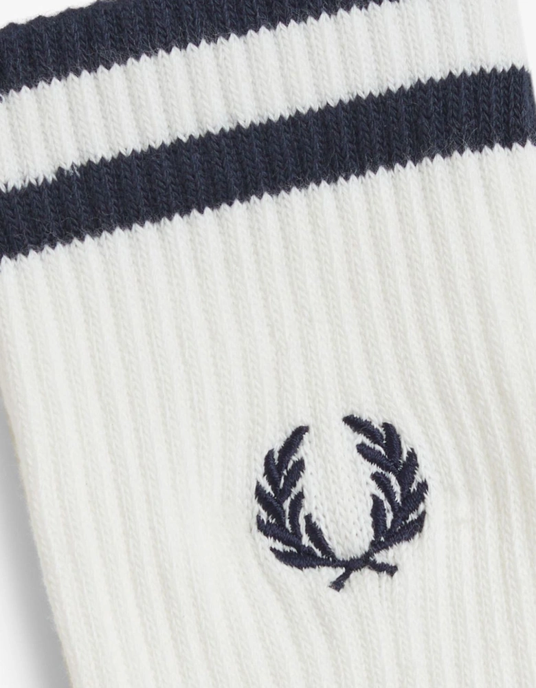 Ribbed Tennis Socks Off White/Navy