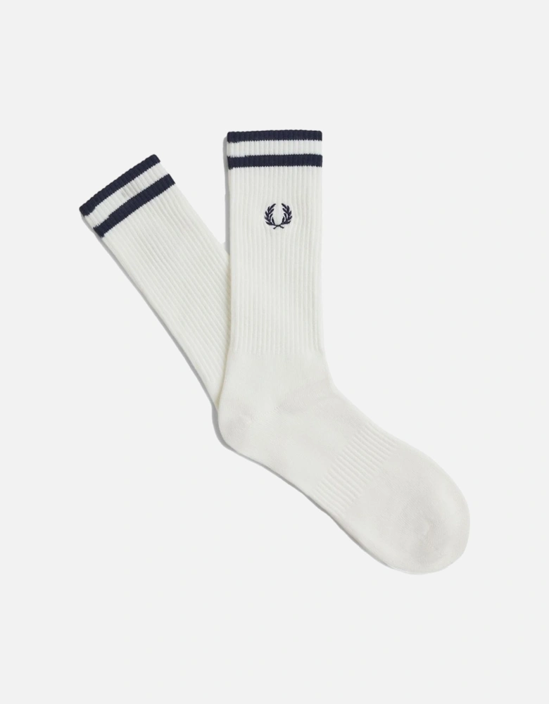 Ribbed Tennis Socks Off White/Navy