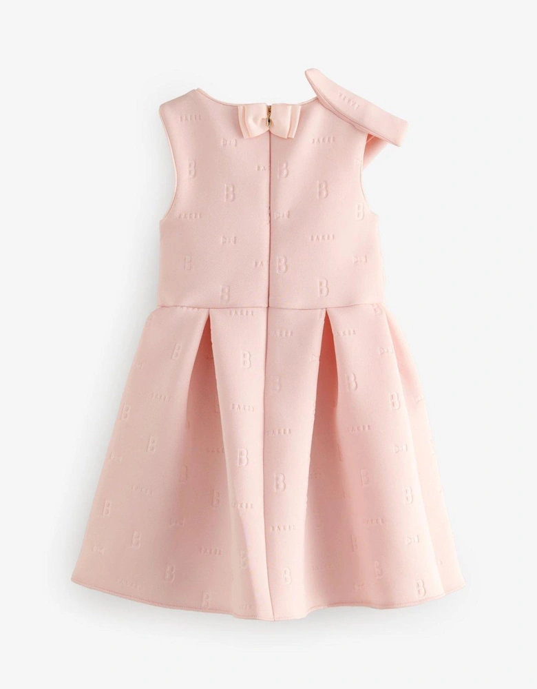 Girls Bow Detail Dress - Pink