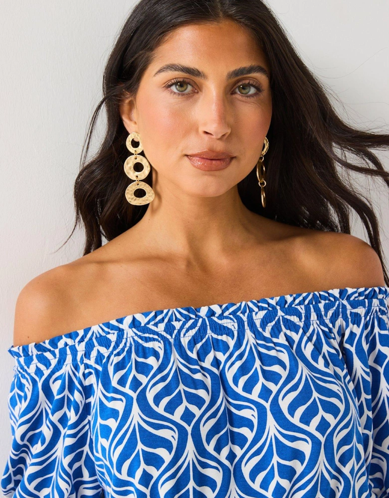 Bardot Shirred Waist Top